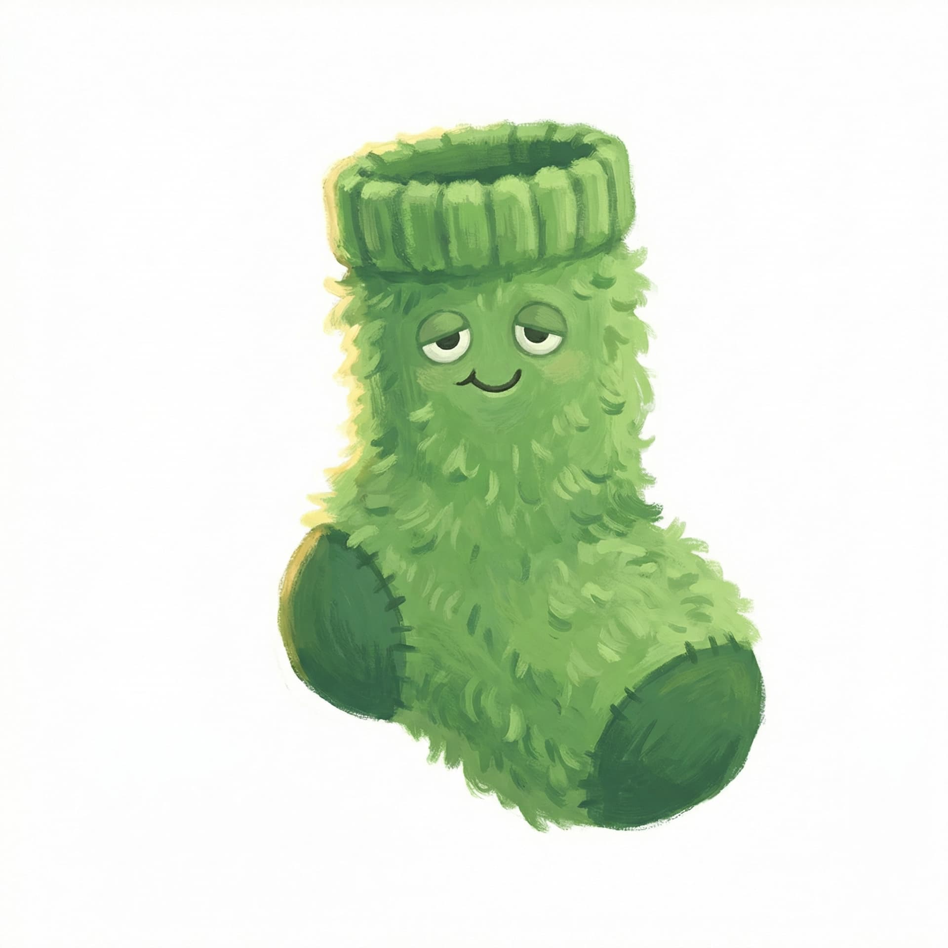 Fuzzy Green Sock